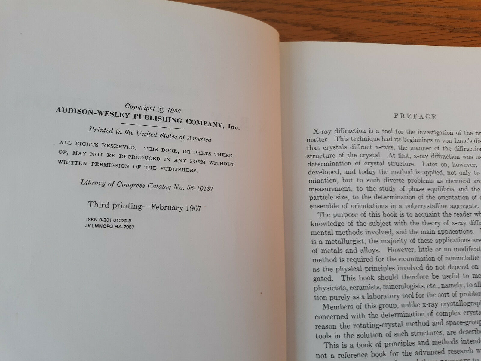 Elements Of X-Ray Diffraction B D Cullity 1967 Hardcover Addison-Wesley ...