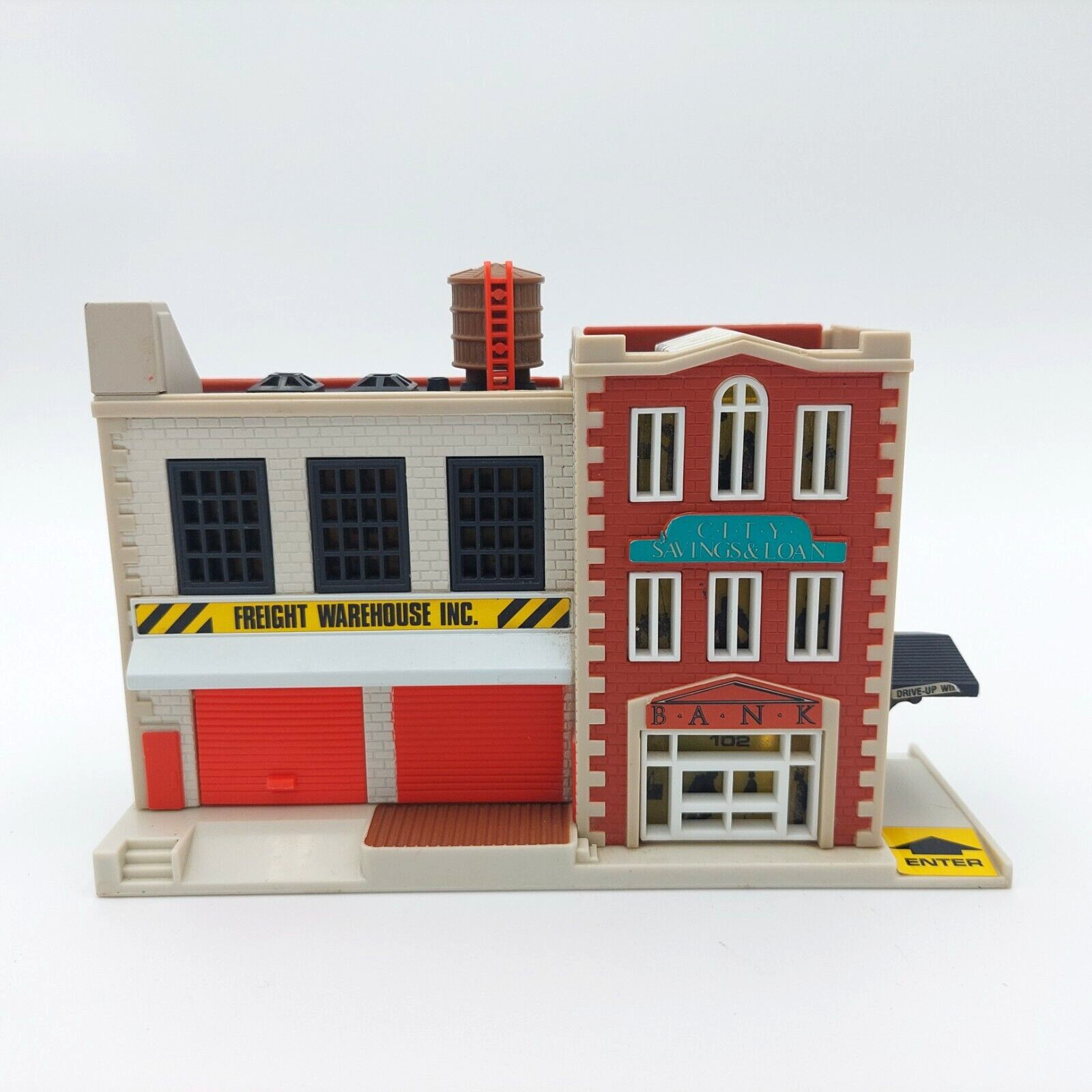 1990 Micro Machines City Scenes Bank / Freight Warehouse Playset
