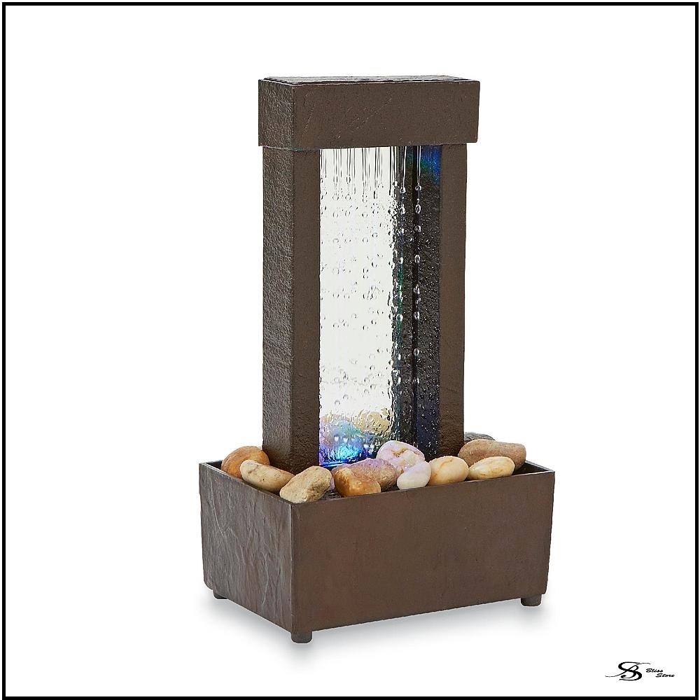 Waterfall Tabletop LED Fountain Water Indoor Desk Table Decor Changing