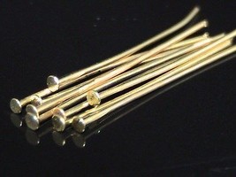 200pcs 40mm Gold Plated Head Pins Jewellery Craft Findings Beading - $7.48