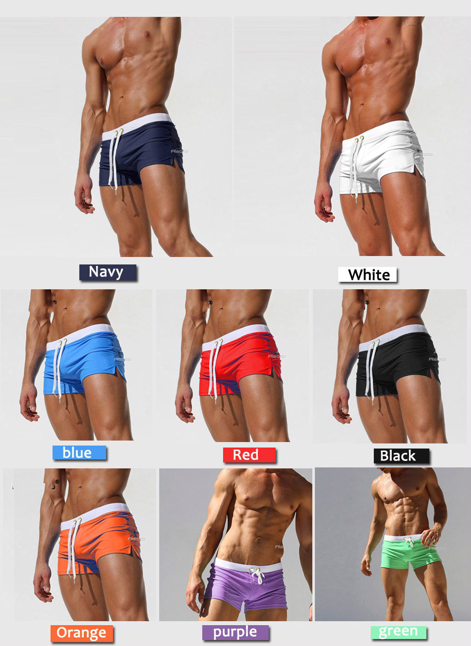 Image of Men's Swimsuits Swim Trunks Boxer Briefs Sunga Swim Suits Swimwear Beach Shorts