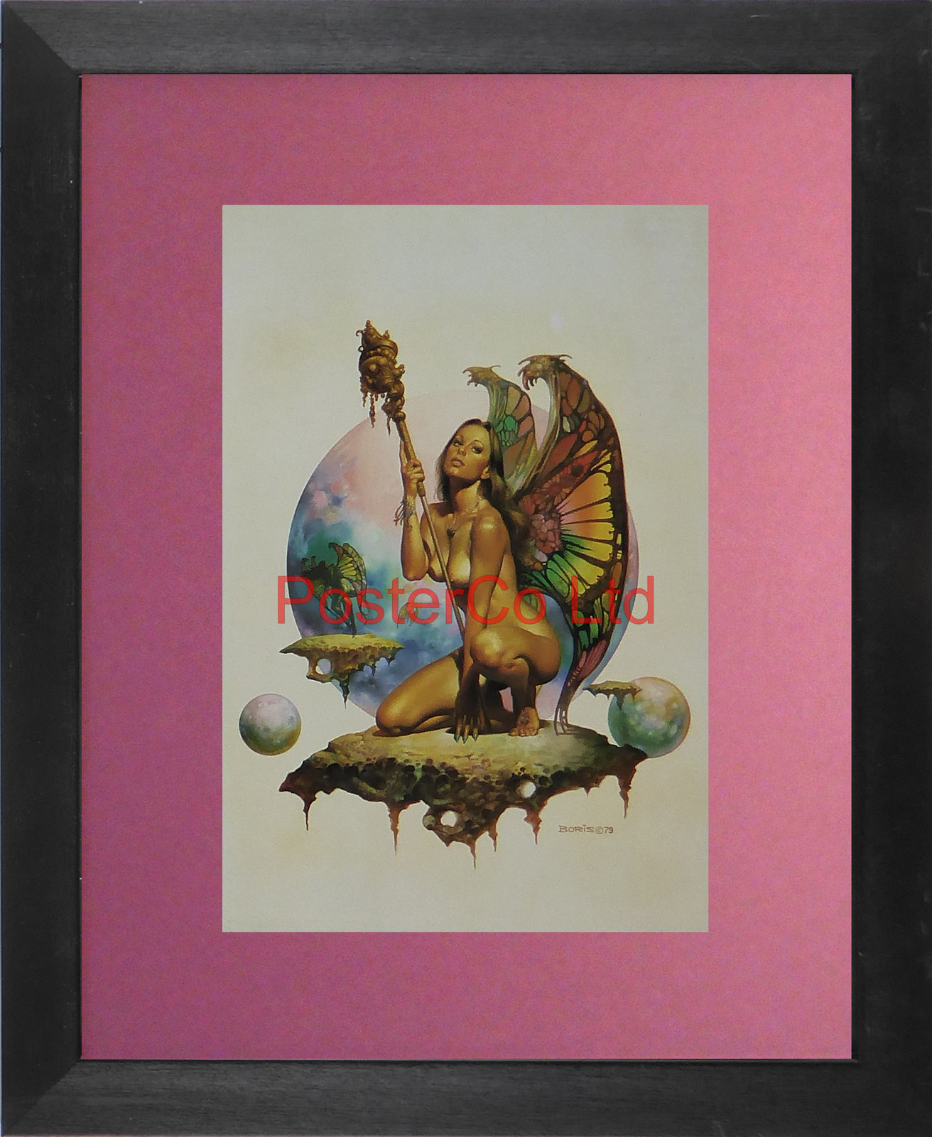 Butterfly Boris Vallejo Framed Plate 14"H x 11"W Art Prints