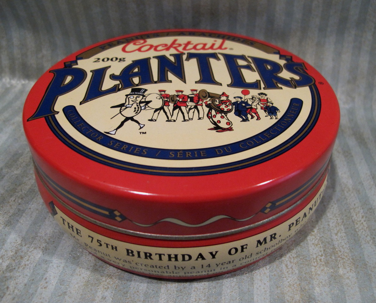 PLANTERS PEANUTS Tin Can Collectible MR. PEANUT 75 Birthday COLLECTORS SERIES - Tins1211 x 975