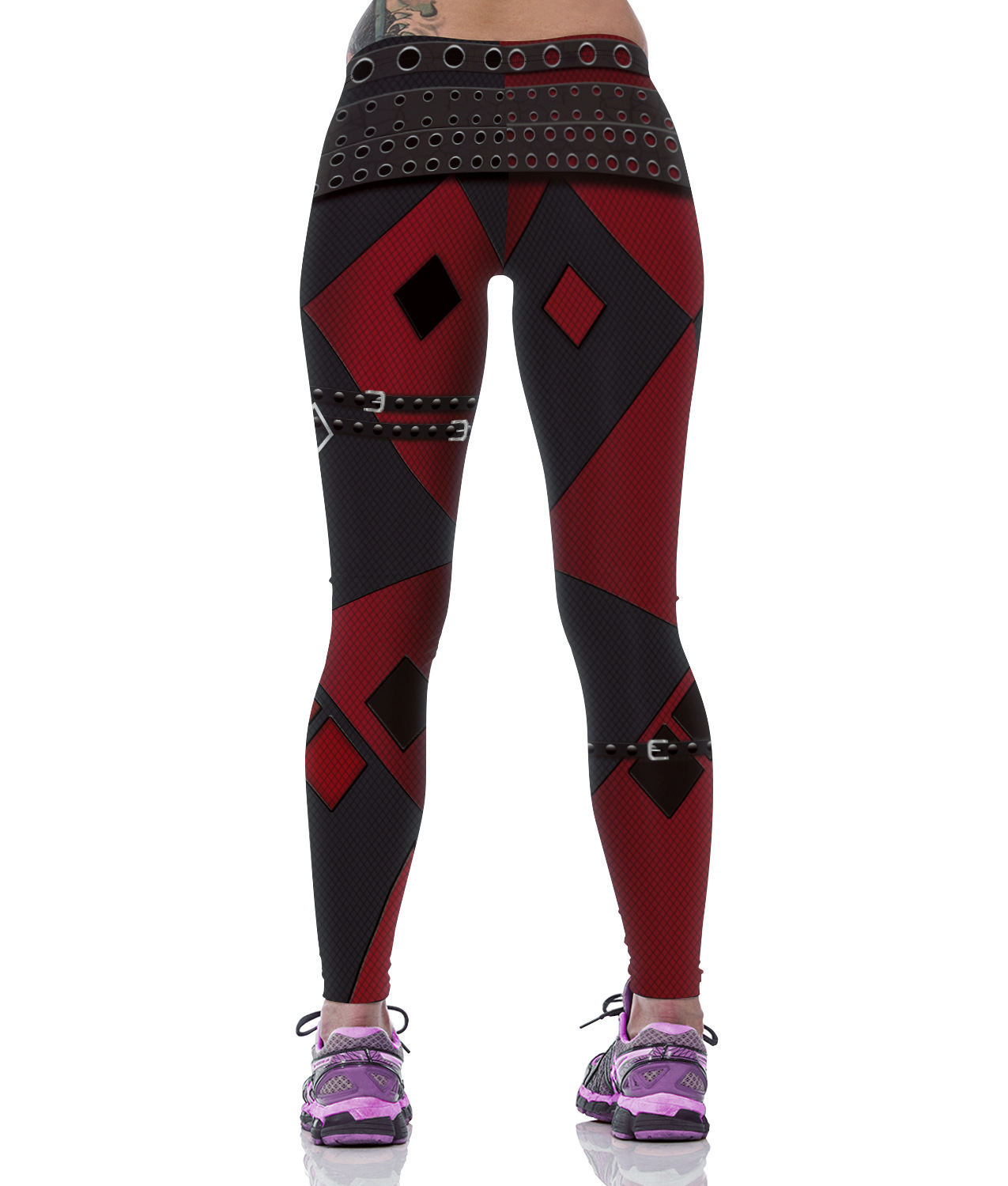 Harley Quinn Plus Size Yoga Active High Waist Scrunch Workout Leggings