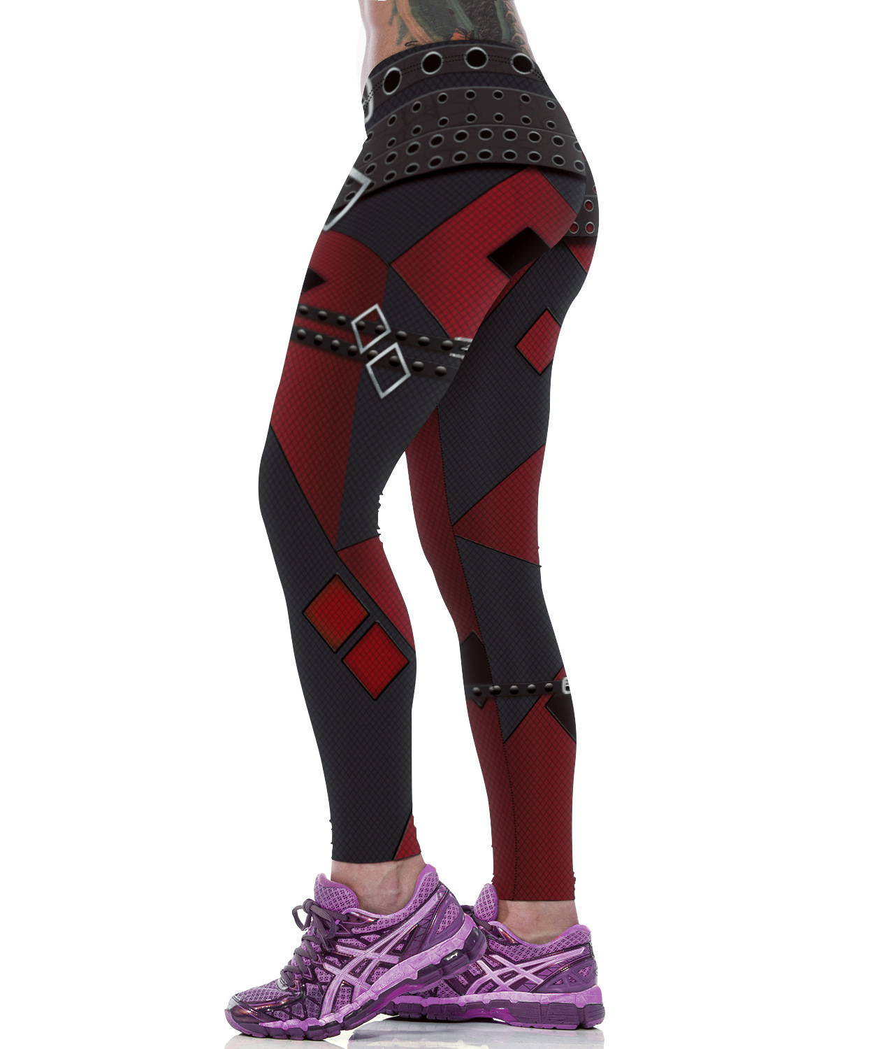 Harley Quinn Plus Size Yoga Active High Waist Scrunch Workout Leggings for Women