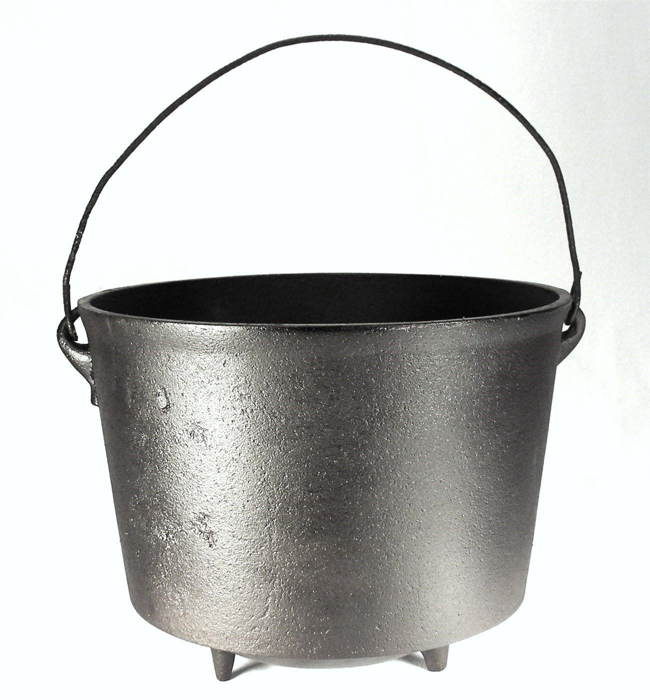 ANTIQUE CAST IRON KETTLE CAULDRON COWBOY CAMP FIRE REENACTMENT HANGING RARE POT Cast Iron