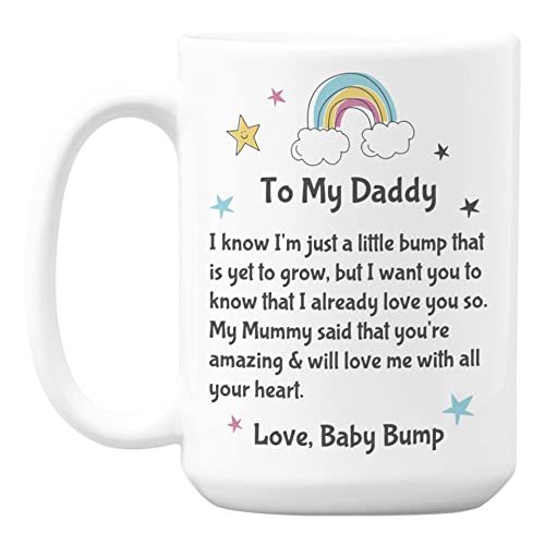 Letter from Bump for Daddy or Dad to Be White Ceramic Coffee & Tea Mug (15oz)