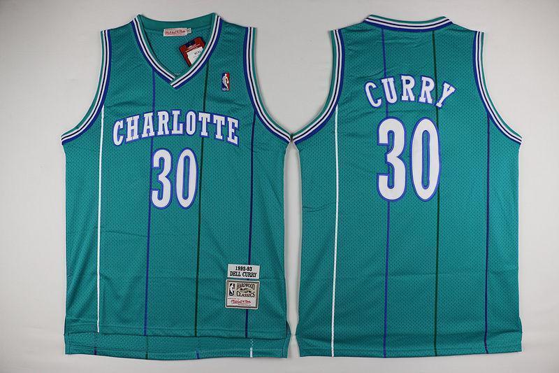 NEW Charlotte Hornets #30 Dell Curry Retro Swingman Basketball Jersey ...