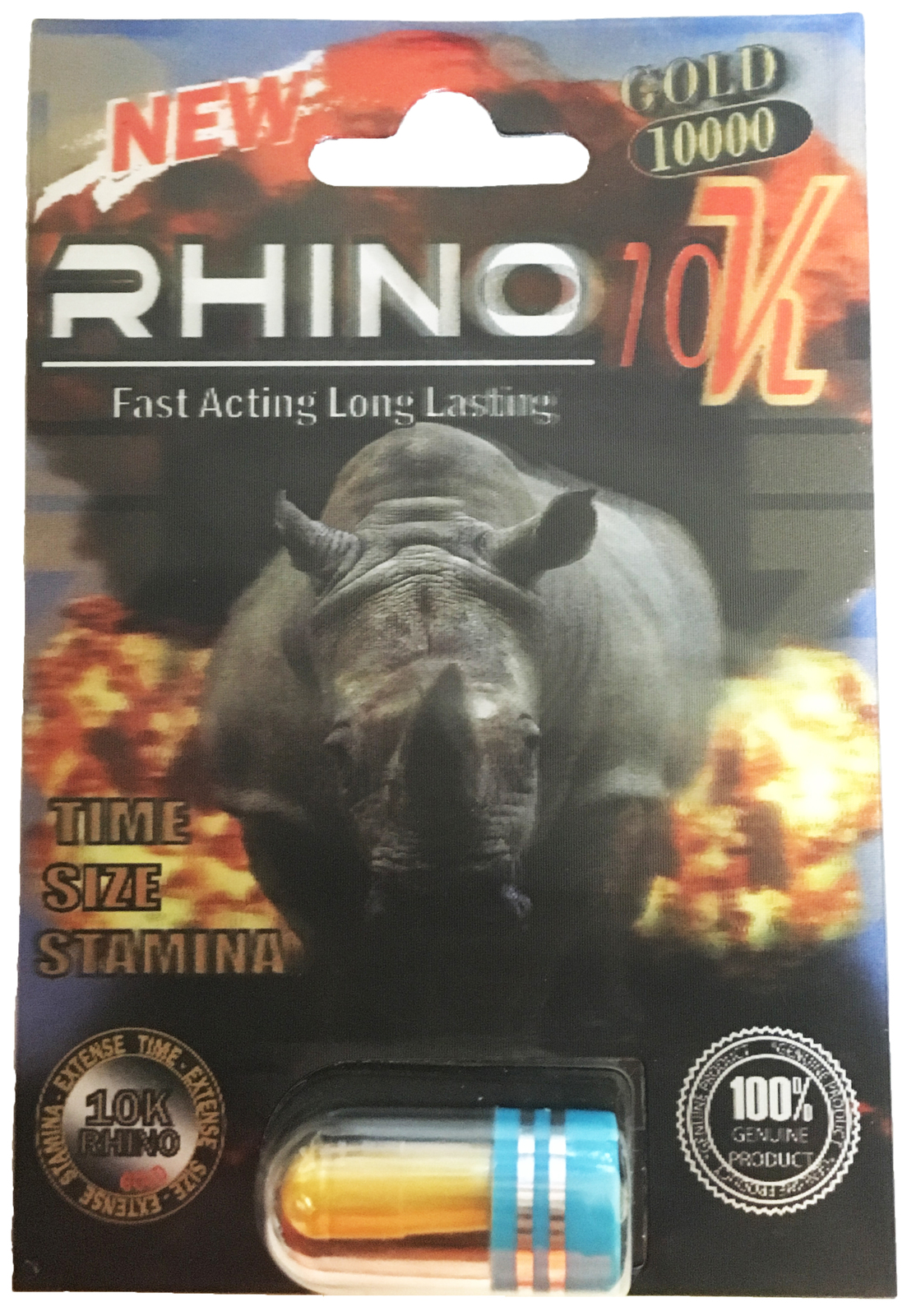 Rhino 10K Gold 10000 3D - 20 Pills Male Enhancement Pill ...