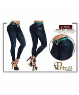 Women&#39;s Authentic Pitbull Shaping Jeans PT6335 Blue New Colombian Brazil  - $130.00