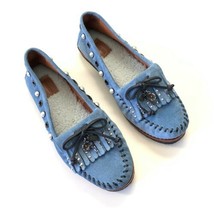 COACH Womens Roccasin 7.5 B Slip-on Chambray Blue Slippers Flats G1210 Worn Once - $89.05
