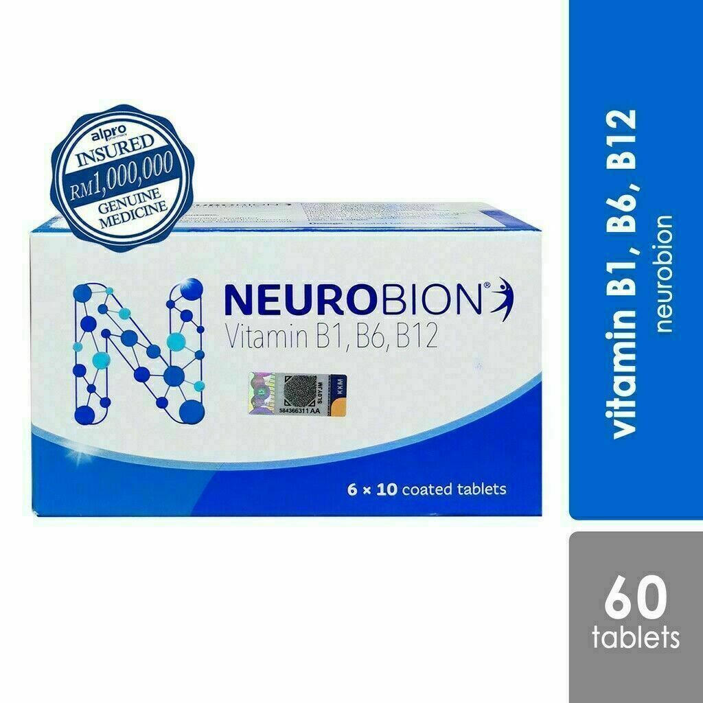 60 Tablets Neurobion Vitamin B1, B6, B12 for Numbness, Tingling, Nerve
