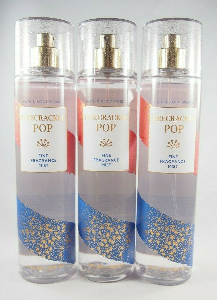 (6) Bath & Body Works Firecracker Pop Red Blue Gold Fragrance Mist 8oz New