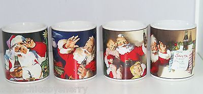 Primary image for Coke Coca Cola Christmas Santa Claus Holiday Portaits Coffee Mug Lot of 4