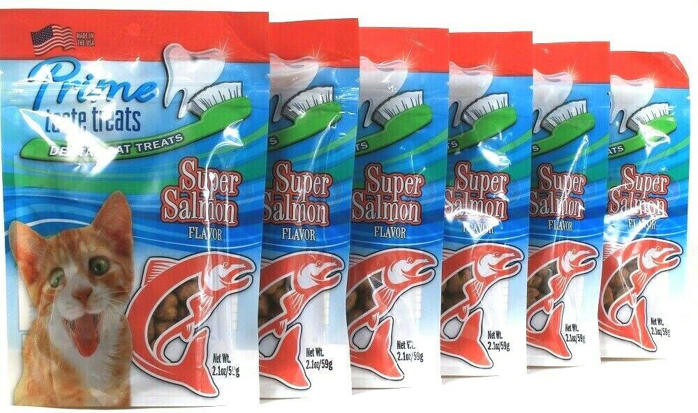 6 Ct Prime Taste Treats  2 01 Oz Super Salmon Flavor Dental 