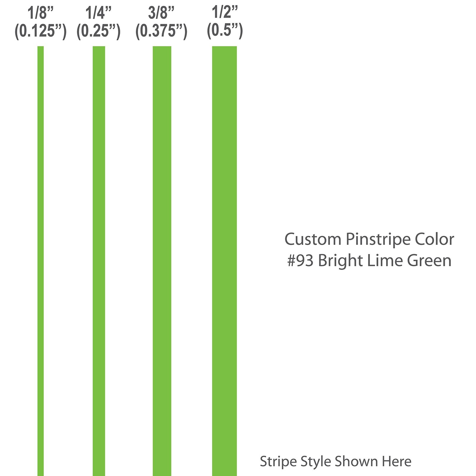 Image of 1/4" inch wide Solid Pinstripes / BRIGHT LIME GREEN / Vinyl Stripes / car tru...
