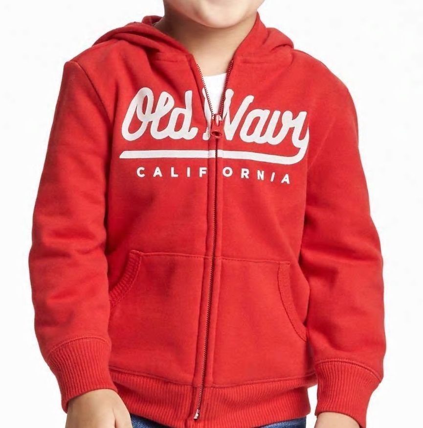 old navy red zip up hoodie