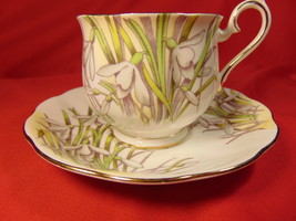 2 3/4" Cup & Saucer, Royal Albert, Flower of the Month (older)  No. 1, Snow Drop - $13.99