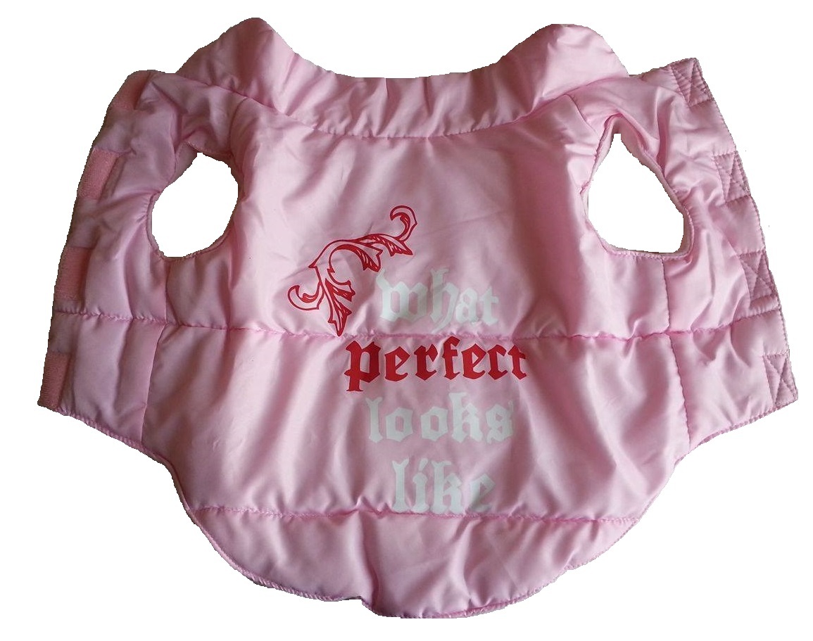 Brogan's Heroes Fleece Lined Warm Winter Puffer Dog Coat Jacket Pink