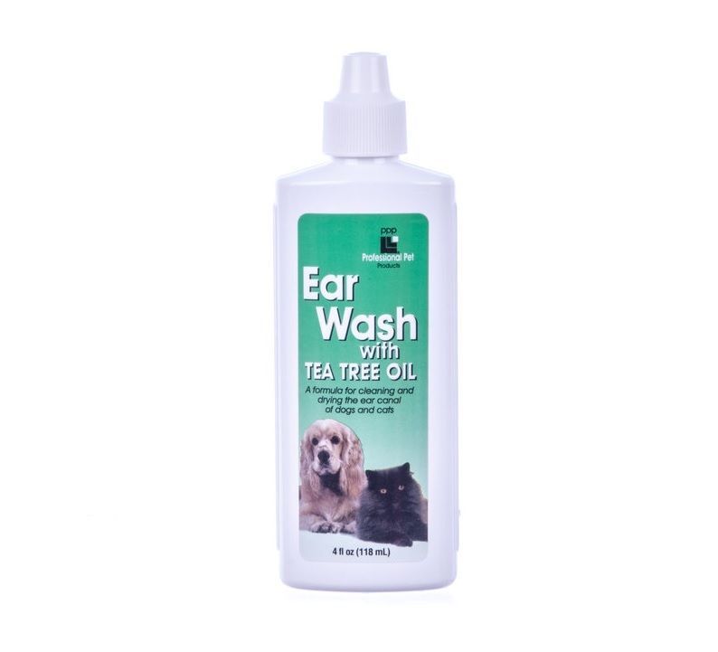 Ear Wash with Tea Tree Oil for Dogs & Cats - 4 oz - remove foreign