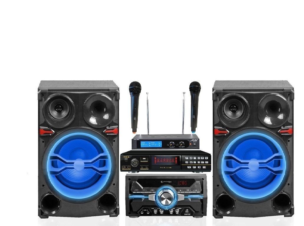 NEW HOME KARAOKE SYSTEM 4000 WATTS PEAK POWER RSQ MKP2000 PRO PLAYER BLUETOOTH Speakers & Monitors