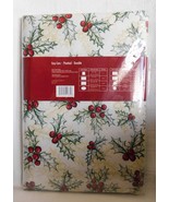 Lintex Linens Festive Holiday Poinsettia 70&quot; Round Vinyl Tablecloth - $18.99