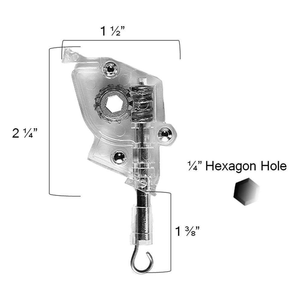 HEAVY DUTY Low Profile Wand Tilt Mechanism for 2 Inch Horizontal Window