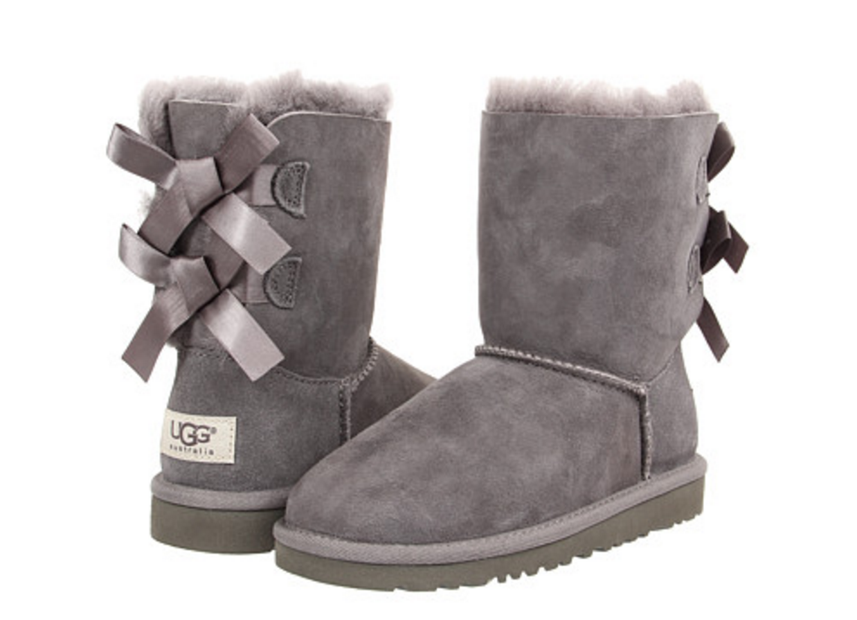 UGG Australia Kids and Toddlers Bailey Bow Sheepskin Fashion Boot Grey ...