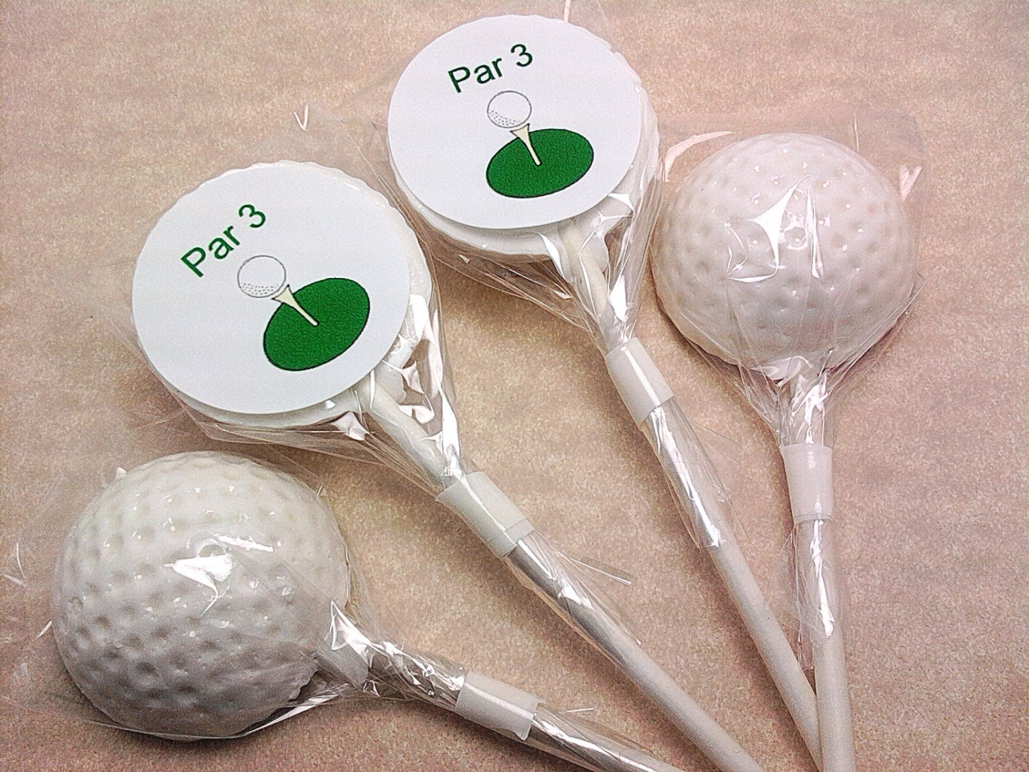 10 Golf Ball Lollipops With Free Personalized Labels - Golf Party, Golf 