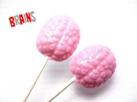 12 BRAIN LOLLIPOPS - Hard Candy Lollipops - £10.31 GBP