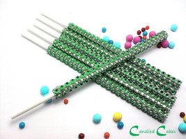16 - GREEN Cake Pop Bling Sticks - Free US Shipping - $11.99