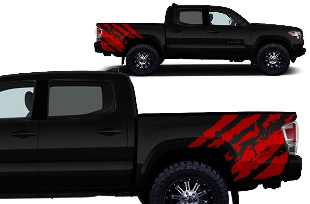 Custom Graphics Vinyl Rear Decal Ripped Wrap for Toyota