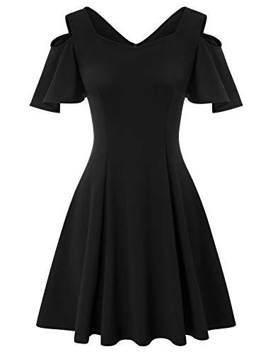 V Neck Ruched Midi Black Dress for Women Evening Party Dress Size XL ...