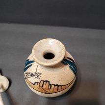 Southwestern Pottery Oil Lamp, Handpainted Signed Zodin, Native Sand Clay Art image 7