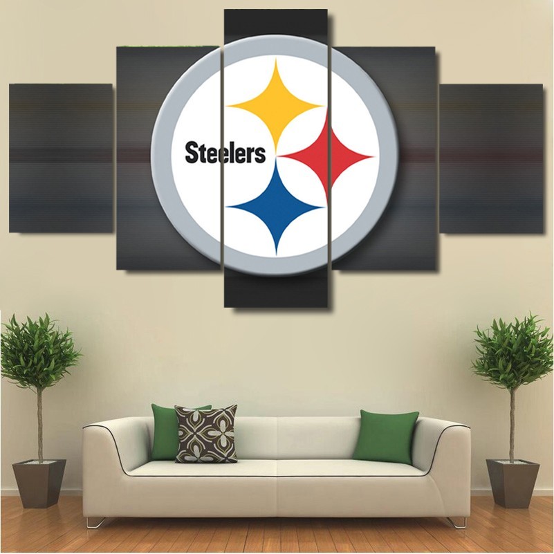 5 Pcs HD Printed Pittsburgh Steelers Sport Team Picture Canvas Wall