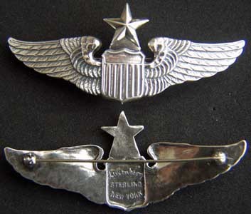 Primary image for WWII Senior Pilot Luxenberg Sterling 3 inch Pin Back       