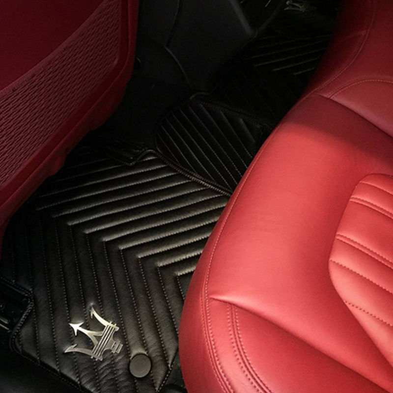 MASERATI GHIBLI S Q4 4PC ECO LEATHER FLOOR MATS w/ LOGO 2014 2015 2016