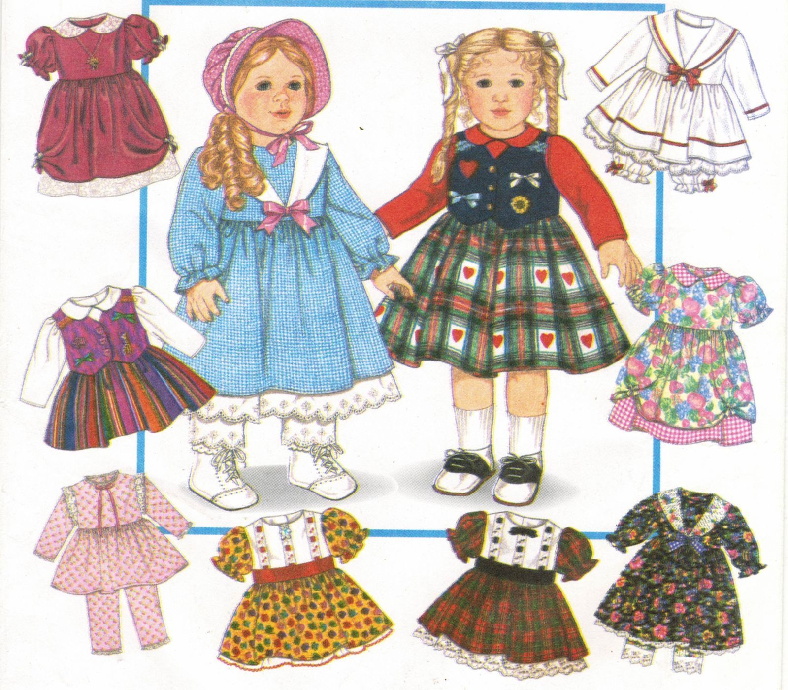 Design Your Own 18" Doll Clothes Dress Pantaloons Slip Vest Sew