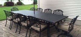 Patio dining set Elisabeth 11pc outdoor furniture Cast Aluminum chairs and table - $4,295.00