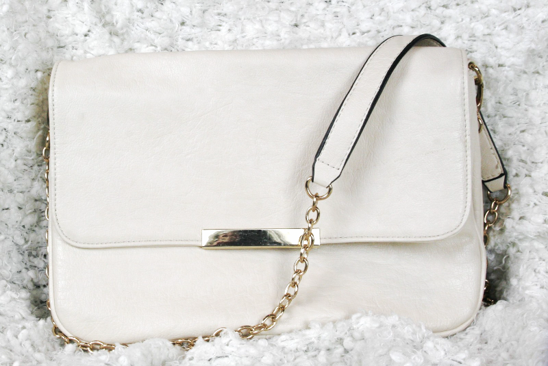 small cream shoulder bag