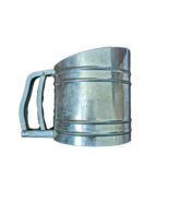VINTAGE METAL FLOUR SIFTER - SQUEEZE HANDLE OPERATION - $9.90