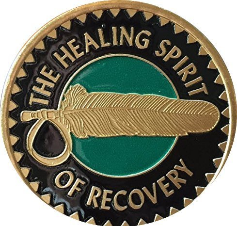 American Indian Healing Spirit Of Recovery Sobriety Medallion Chip & Vinyl Pr...