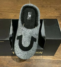 New True Religion Gray Black Faux Wool Men&#39;s Shoes Slippers Size L (11-12) - $29.97