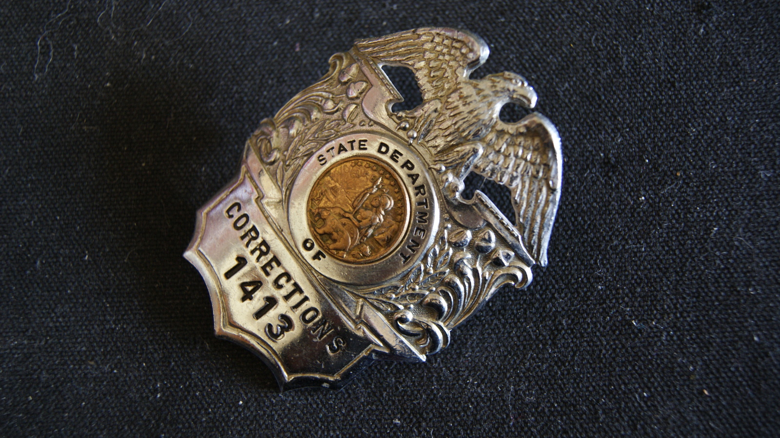 1950's State Department of Correction Cal, Police Hat Badge Vintage ...