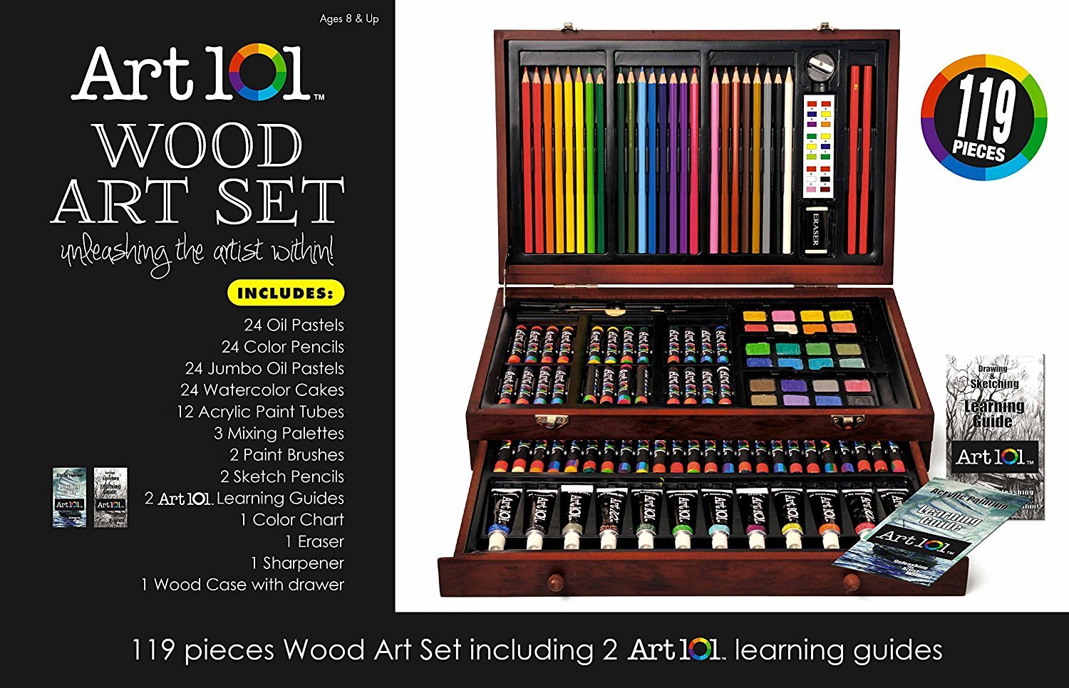 Wooden Box Art Set 119-Piece Wooden Art Set - Other