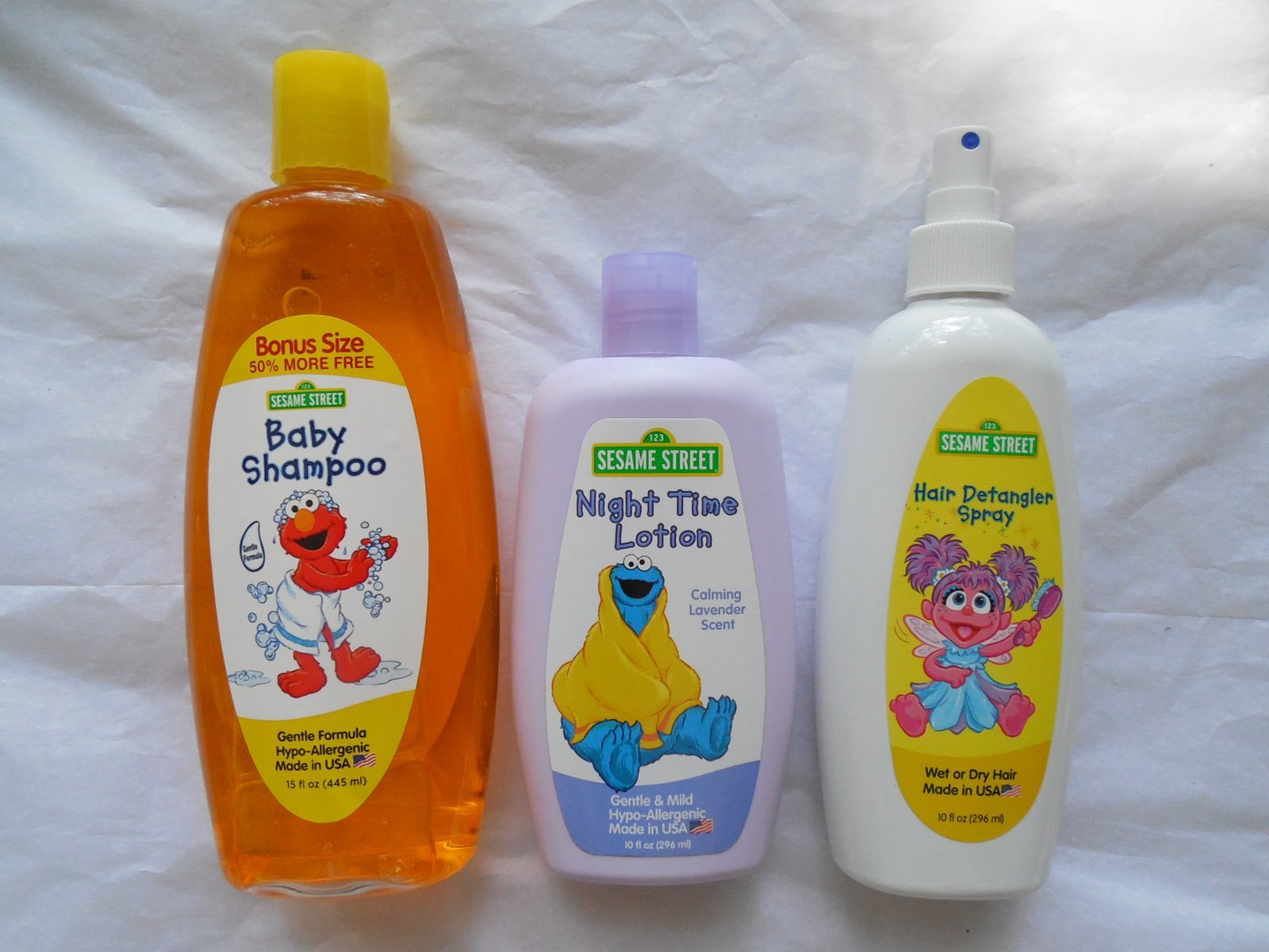 Sesame Street Baby Shampoo , Hair Detangler Spray, Night Time Lotion Lavender Bathing & Grooming