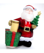 Santa Claus Nightlight Christmas Gift Candle Small Tree Glittery Works G... - $6.57