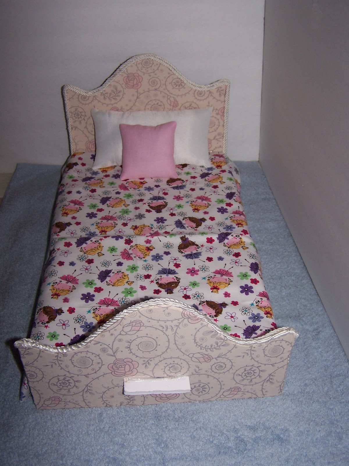 Comforter Set For 18" Doll Multi Color Little Girl Pillows Handmade