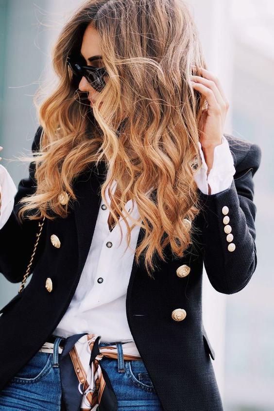 New black double breasted elegant women blazer casual suit spring summer