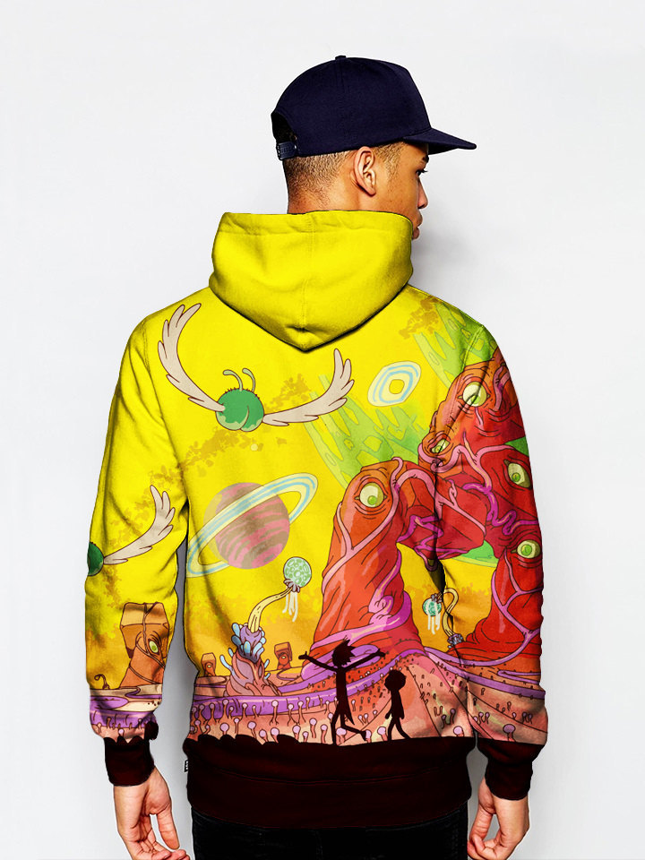 trippy rick and morty hoodie